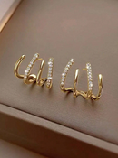 Brincos Quatro Pontas Folheado a Ouro 18K | Elegância e sofisticação em cada detalhe