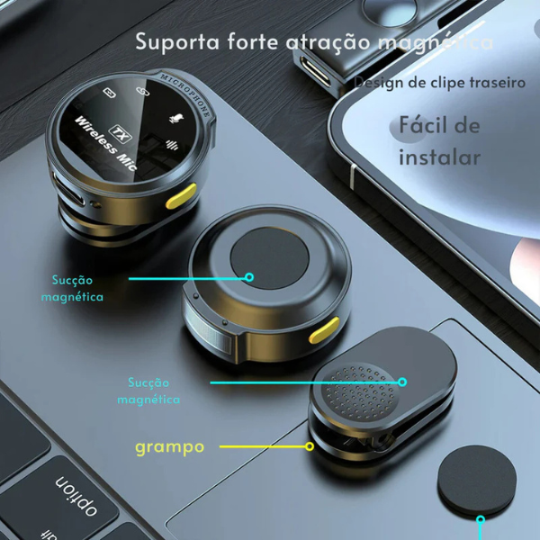 Microfone de Lapela Sem Fio LapelWave Pro | Áudio profissional sem complicações