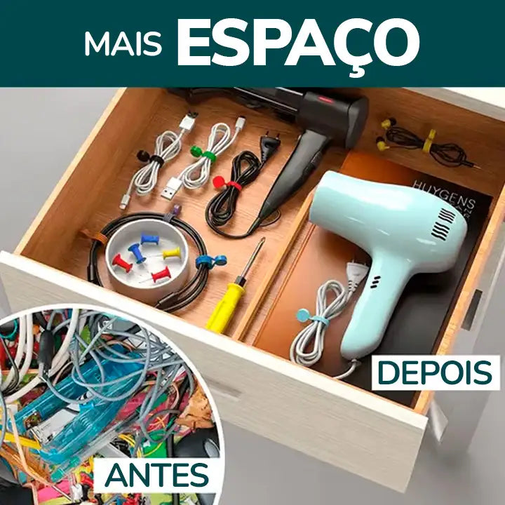 Organizador de Fios e Cabos Magnético FioMax | Mais organização e praticidade