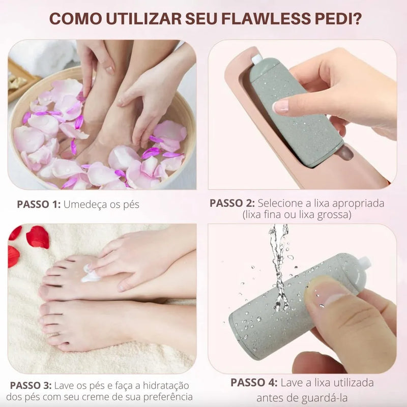 Lixador de Pés Elétrico Flawless Pedi | Remova calos e renove sua pele com facilidade